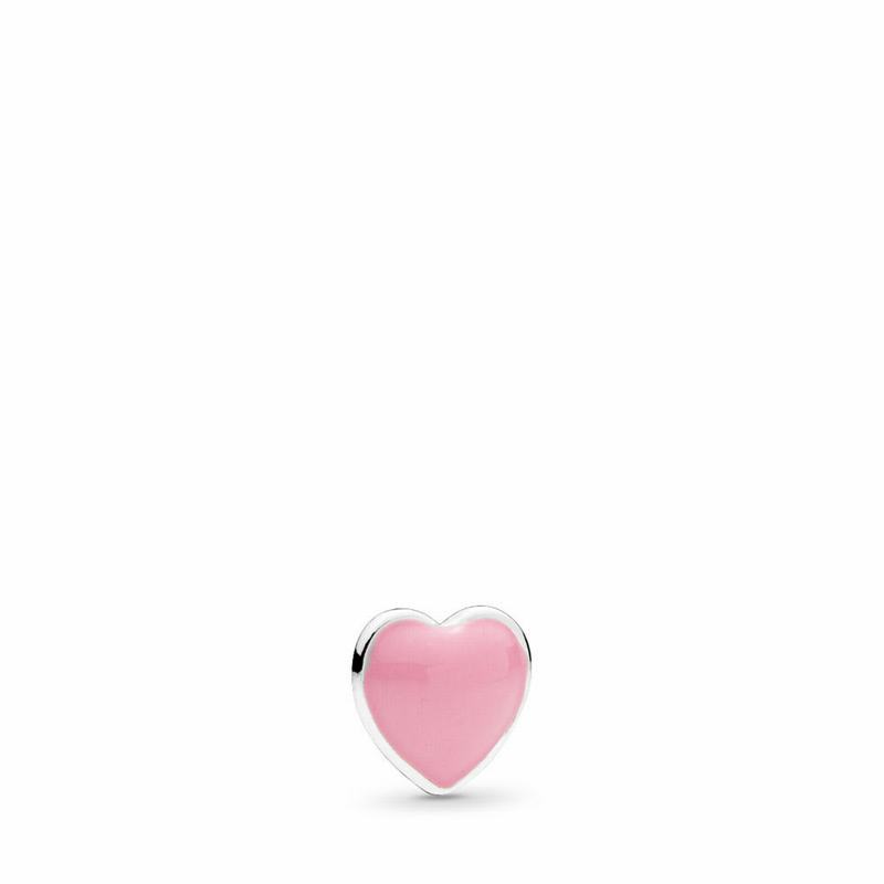 Pandora Pink Heart Petite Locket Charm Ireland - Sterling Silver/Enamel/Pink - 587406IBM